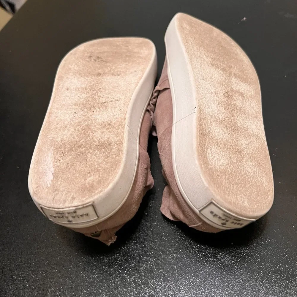 Kate Spade 6.5 cream leather lillie slip on sneakers